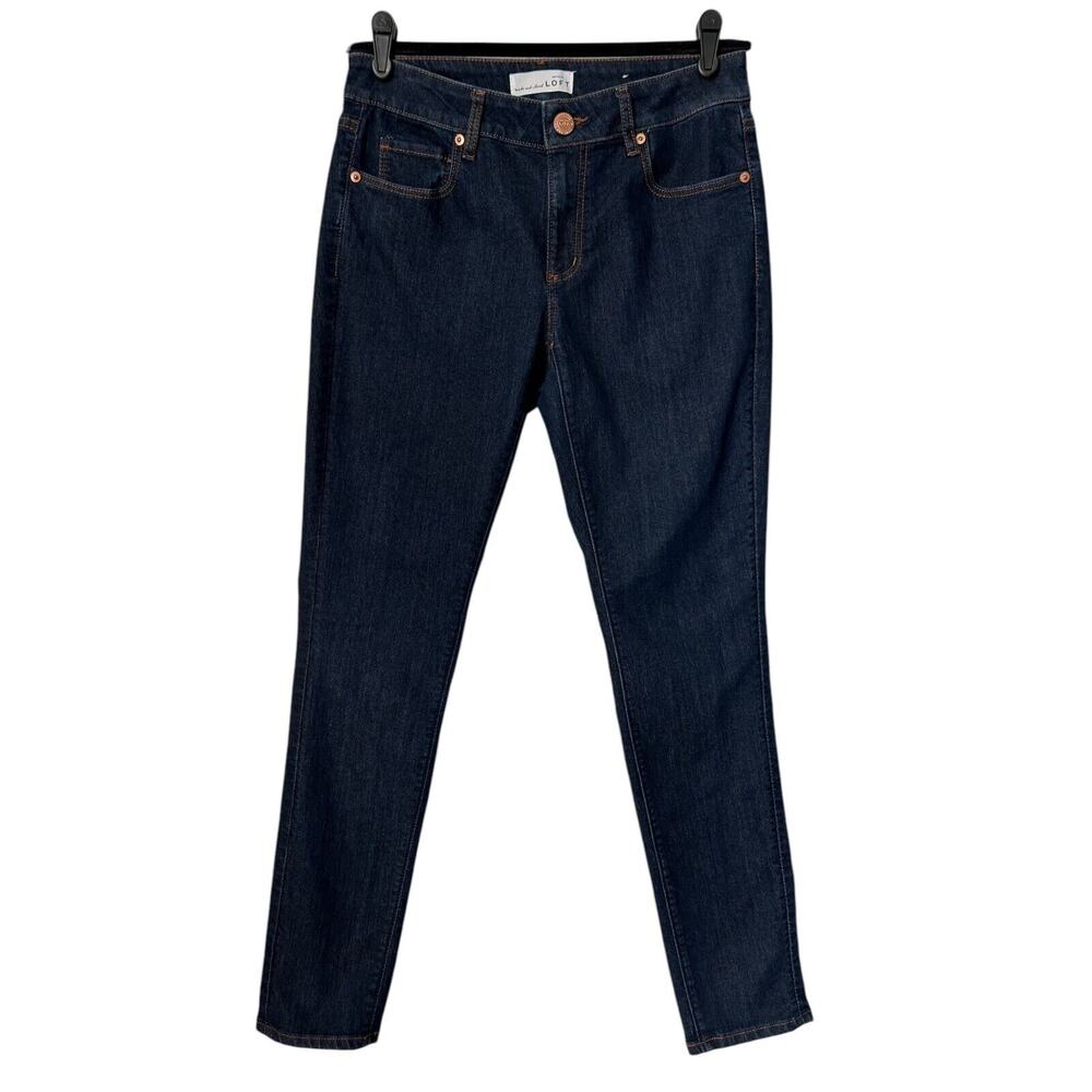 Loft Jeans Womens Size 26/2 Curvy Skinny Blue Medium Wash Mid Rise Stretch